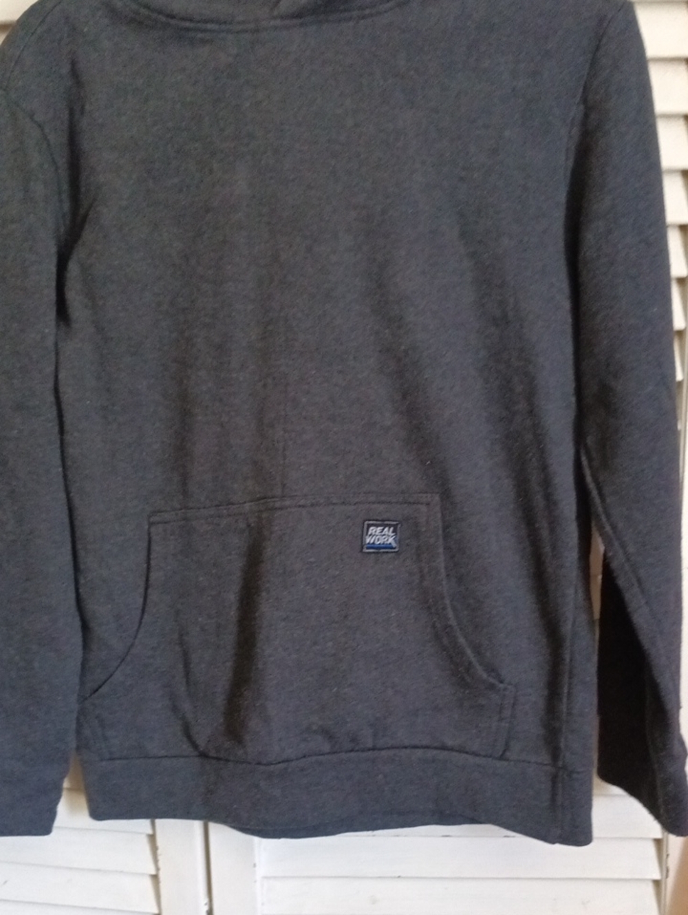 Kids' Dark Gray Pullover Hoodie with Front Pocket -